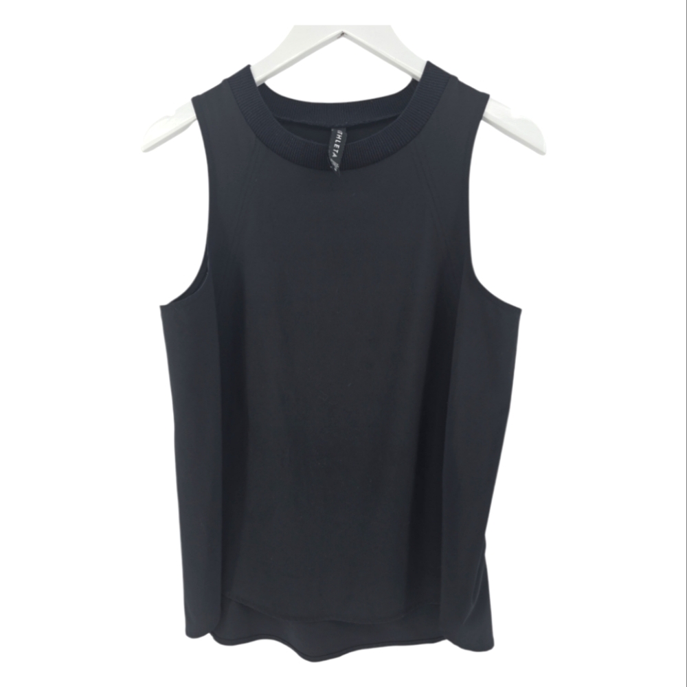 Athleta Fitness Tank Size Medium in Black Relaxed Fit High Low Hem